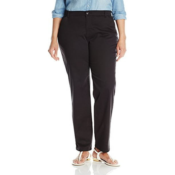 Lee Lee Women's PlusSize RelaxedFit All Day Pant, Black, 30W Medium