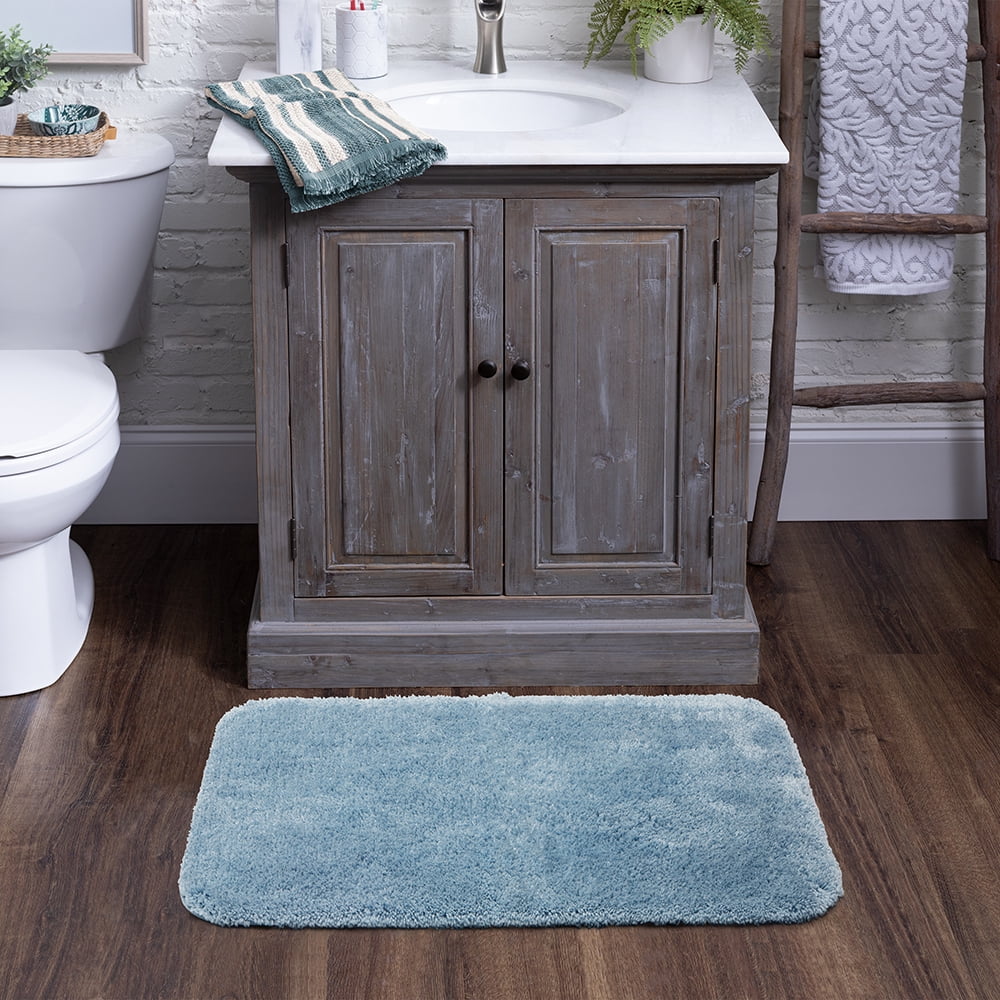 Mohawk Home Big One Nylon Bath Mat, Diamond Blue, 1'5"x2'