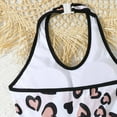 thumbnail image 4 of Hiijoy Little Girls Halter One-Piece Swimsuit with Shorts Bathing Suits, Sizes 5-11, 4 of 5