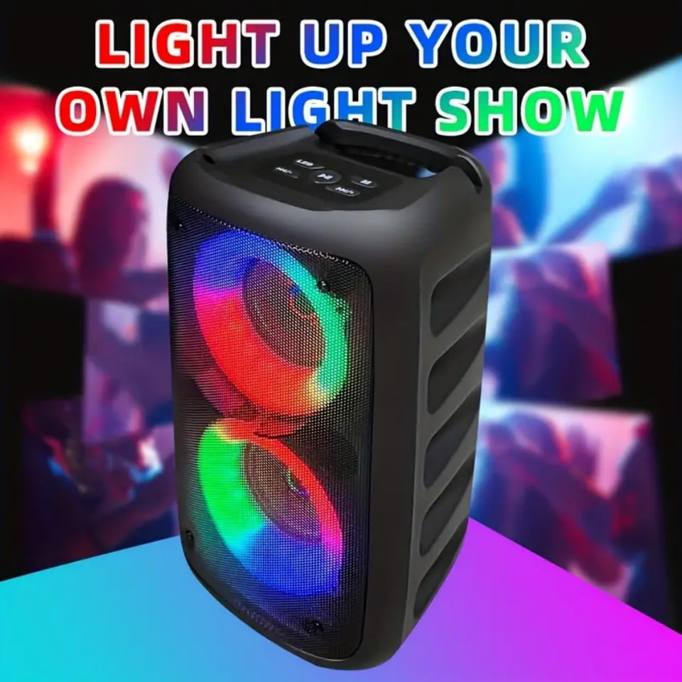 Portable Bluetooth Speakers, Big Speaker, Karaoke Machines With Microphone,  For Outdoor Sports And Family Gatherings(Black)