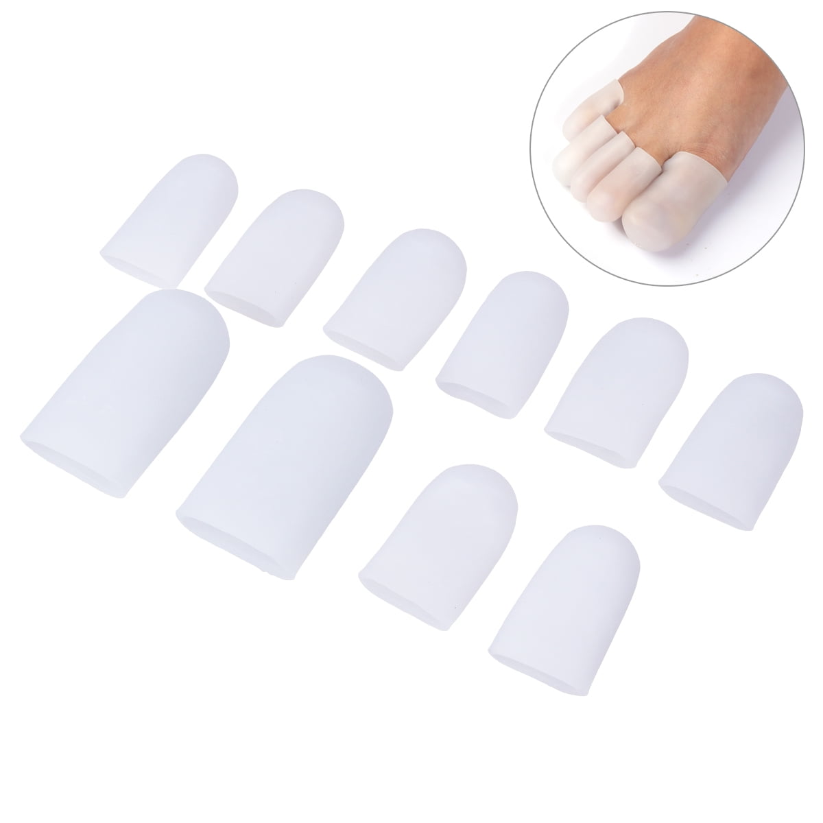 1 Pairs Gel Silicone Soft Toe Cap Protector Cover for Blisters Pain Relief Case 