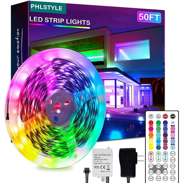 LED Strip Lights 50FT RGB Color Changing LED Light Strips Flexible