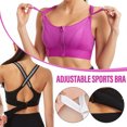 thumbnail image 2 of CAROOTU Wireless Supportive Sports Bra for Women Front Zip Design Cross Back Vest Yoga Workout Wear, 2 of 7