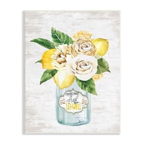 Stupell Industries Fresh Lemon Floral Bouquet Farmers Market Jar, 10 x 15,Design by Lettered and Lined