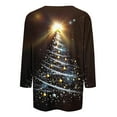 thumbnail image 4 of Elvqul Funny Tops for Women Black Shirts 3/4 Sleeve Christmas Plus Size Vacation Pullover Print Womens Tops, 4 of 5