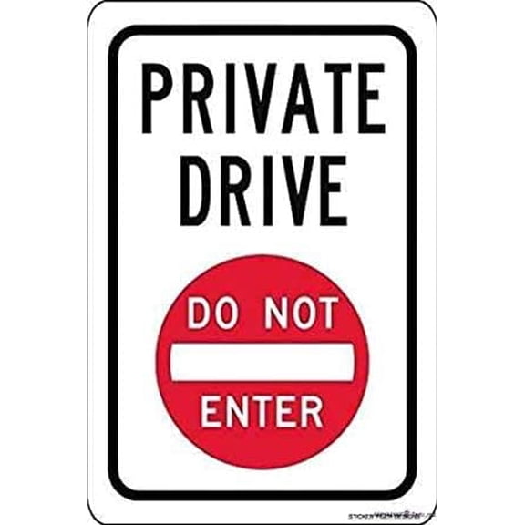 Warning Private Drive Do Not Enter Street Sign, 8"x12", Indoor Outdoor, Office Wall Art Novelty Metal Tin Safety Warning Sign