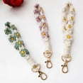 thumbnail image 3 of Hearth & Gear Bohemian Resort Border Flower Flower Wrist Strap Small Keychain Handwoven Keyring, 3 of 6