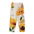 thumbnail image 5 of Disketp Sunflower Print Women'S Comfy Pajama Pants Casual Drawstring Palazzo Lounge Wide Leg Pants, 5 of 9