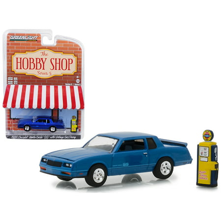 1984 Chevrolet Monte Carlo SS Blue with Vintage Gas Pump 