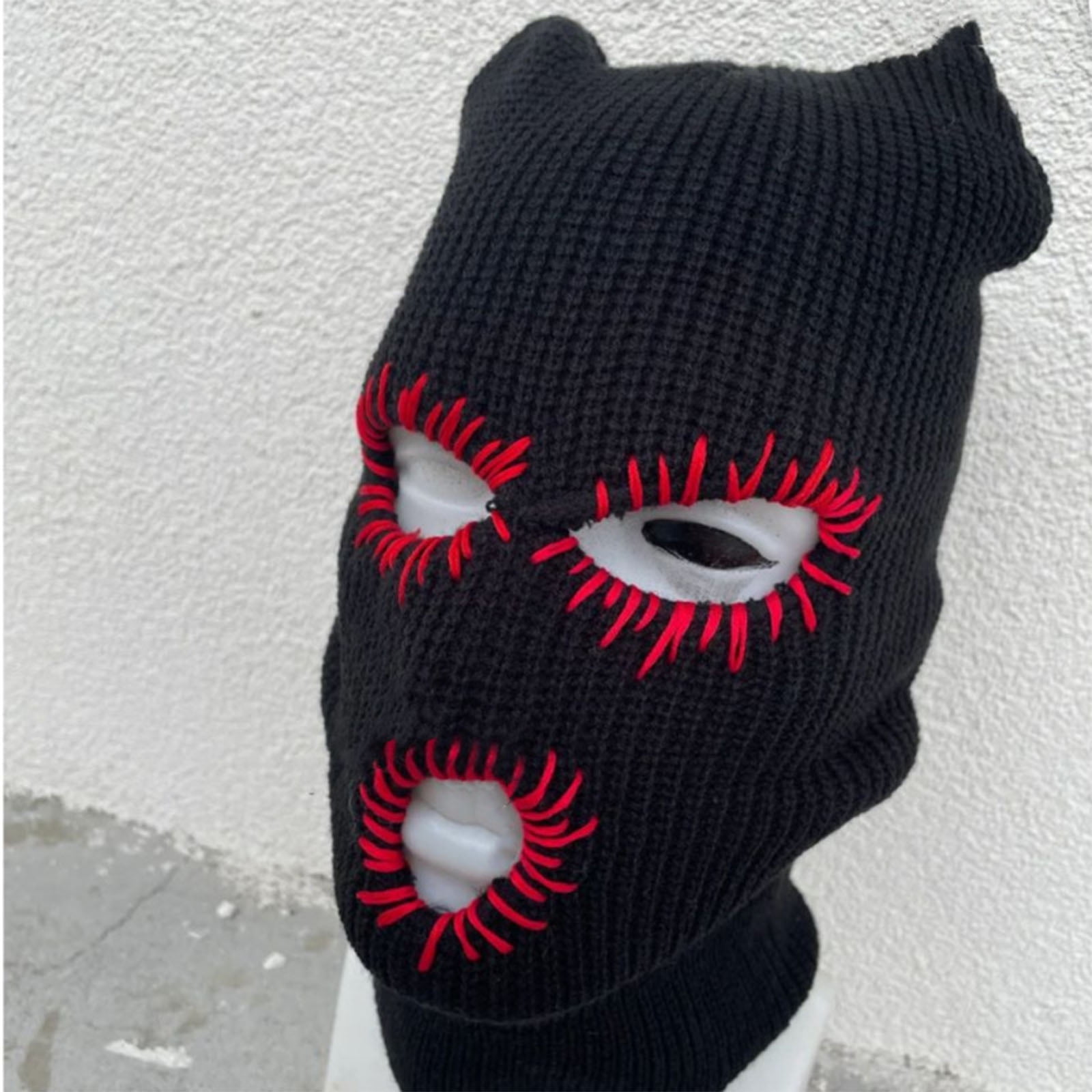 Halloween Balaclava Funny Balaclava Face Mask Balaclava Distressed Party Hat Scary Balaclava Hooded Knitted Hat Beanies