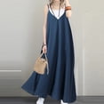 thumbnail image 1 of Fankiway Robes d'Été pour Femmes Couleur Unie Sans Manches Robe à Col en V Robes Amples Robes de Plage pour Femmes Robes d'Été Grande Taille pour Femmes, 1 of 9