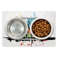 thumbnail image 1 of Youth Pet Mat for Food and Water, Silhouettes of People Dancing Partying and Having Fun on Colorful Grunge Background, Non-Slip Rubber Mat for Dogs and Cats, 18" X 12", by Ambesonne, 1 of 2