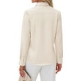 thumbnail image 3 of Siliteelon Basic Long Sleeve Button Down Shirts for Women Stretch Formal Work Blouse, 3 of 8