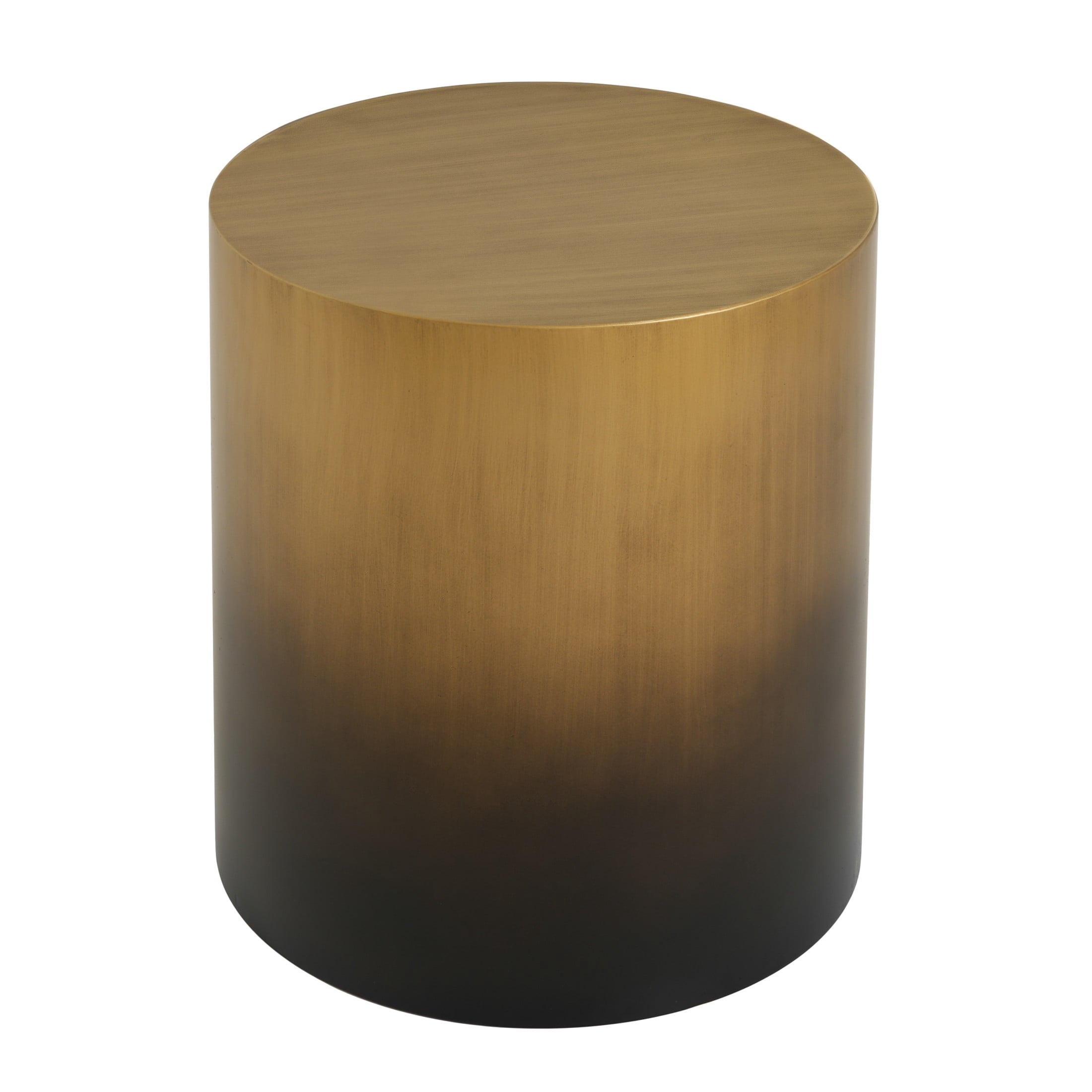 Christopher Knight Home 18"W Iron Cylinder Round Side Table, Modern Drum Accent Table, Antique Brass