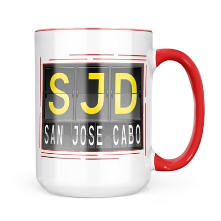 

Neonblond SJD Airport Code for San Jose Cabo Mug gift for Coffee Tea lovers