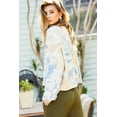 thumbnail image 5 of Saronite Tie-dye Printed Round Neck French Terry Pullover, Ash Blue/Sand (Women's), 5 of 5