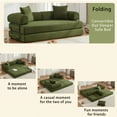 thumbnail image 2 of Firscook 4-in-1 Convertible Sleeper Sofa Bed, No Assembly Corduroy Couch, Foldable King Size Floor Futon for Living Room & Apartment, Green, 2 of 7