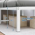 thumbnail image 2 of Lusimo Twin Bed Frame No Box Spring Needed 14 inch Heavy Duty Metal Platform Bed Frame Twin Size Anti-Slip Support Easy Lock Assembly, White, 2 of 9