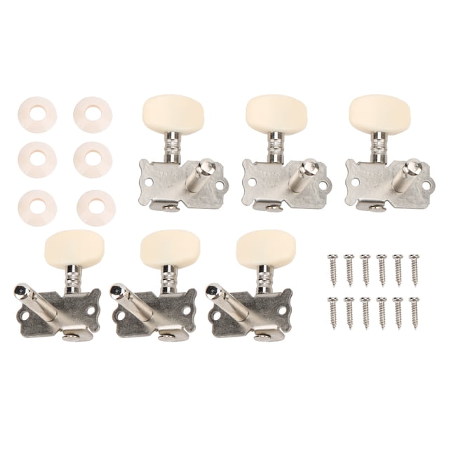 6PCS Guitare Tuning Chevilles, Bouton de Corde d'Instrument, une Seule Colonne de Trou en Acier Tête Carrée Instruments de Musique Pièces Accessoires pour le Remplacement