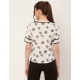thumbnail image 4 of Moomaya Printed T-Shirt Tops For Women, Round Neck Georgette Formal Tops, 4 of 9