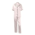thumbnail image 3 of Yuanlong Womens Pajama Sets 2-Piece Satin Sleepwear For Women Long Sleeved Pants Spring Summer Loungewear Comfortable Nightwear, 3 of 4