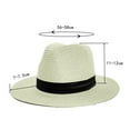 thumbnail image 3 of Jalioing Straw Panama Hat for Women Wide Brim Summer Beach Hat Foldable UV Protection Sun Hat Packable Headwear, 3 of 5