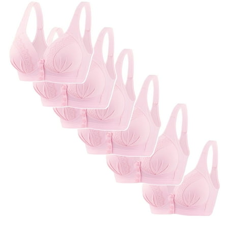 Bigersell Cotton Bra for Women in Clearance Fashion Women Lace Solid Color Bra and Lingerie Underwear Underwire Bras Cami Bra Style F-676 Pinks L