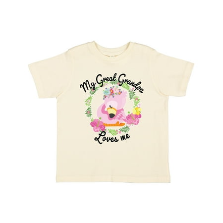 

Inktastic Baby Flamingo My Great Grandpa Loves Me with Flower Wreath Gift Toddler Boy or Toddler Girl T-Shirt