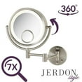 thumbnail image 6 of Jerdon 8.5 inch Round Wall Mount Lighted Mirror, 7X-1X Magnification w/15X Spot, Nickel Finish-Model HL8515N, 6 of 9