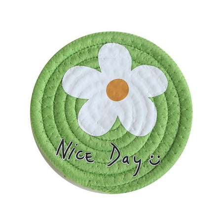 

Adorable Flower Pattern Placemat More Thicken Cute Cotton Rope Dinner Mat for Home