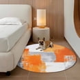 thumbnail image 2 of Round Rugs 6Ft, Burnt Orange Grey Round Area Rug Washable Indoor Throw Carpet, Modern Oil Painted Abstract Art Soft Non Slip Circle Rug for Office Cabinet Home Decor Aesthetic, 2 of 8