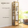 thumbnail image 4 of HOMCOM 66" x 14" Full Length Mirror with Shelf Bamboo Frame Nature Wood, 4 of 10