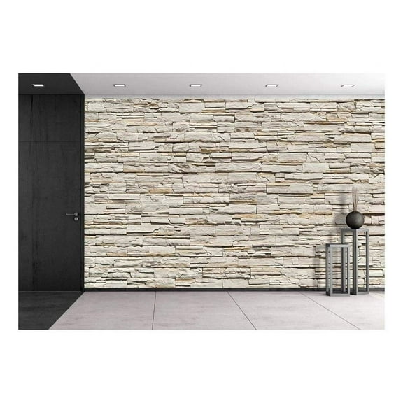 wall26 - Stone Brick Modern Wall - Removable Wall Mural | Self-Adhesive Large Wallpaper - 66x96 inches