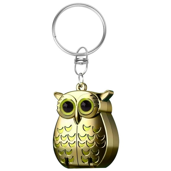 Owl Keychain Nail Clipper,2-in-1 Foldable Owl Nail Clipper with Nail File,German Professional Stainless Steel Mini Nail Clippers,Portable Foldable Owl Keychain Mini Nail Clippers (Gold)