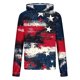 thumbnail image 2 of Ceisia Splatter Flag Print Hooded Top Men's Slim Fit Long Sleeve UV Protective Face Mask Shirt Red XL Gifts, 2 of 5