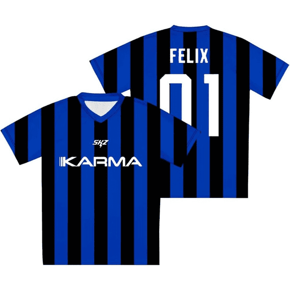 Kpop Stray Kids Karma V-Neck Jersey SKZ  Dominate World Tour Merch Tee Women Men Fashion Short Sleeve T-Shirts