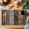 thumbnail image 2 of Animals Printed Striped Placemats Set of 8 Rustic Country Zebra Textured Place Mats Indoor Wipeable Table Mats Washable Cloth Dining Table Placemats for Kitchen Holiday Party Home Decor 13x19 Inch, 2 of 9