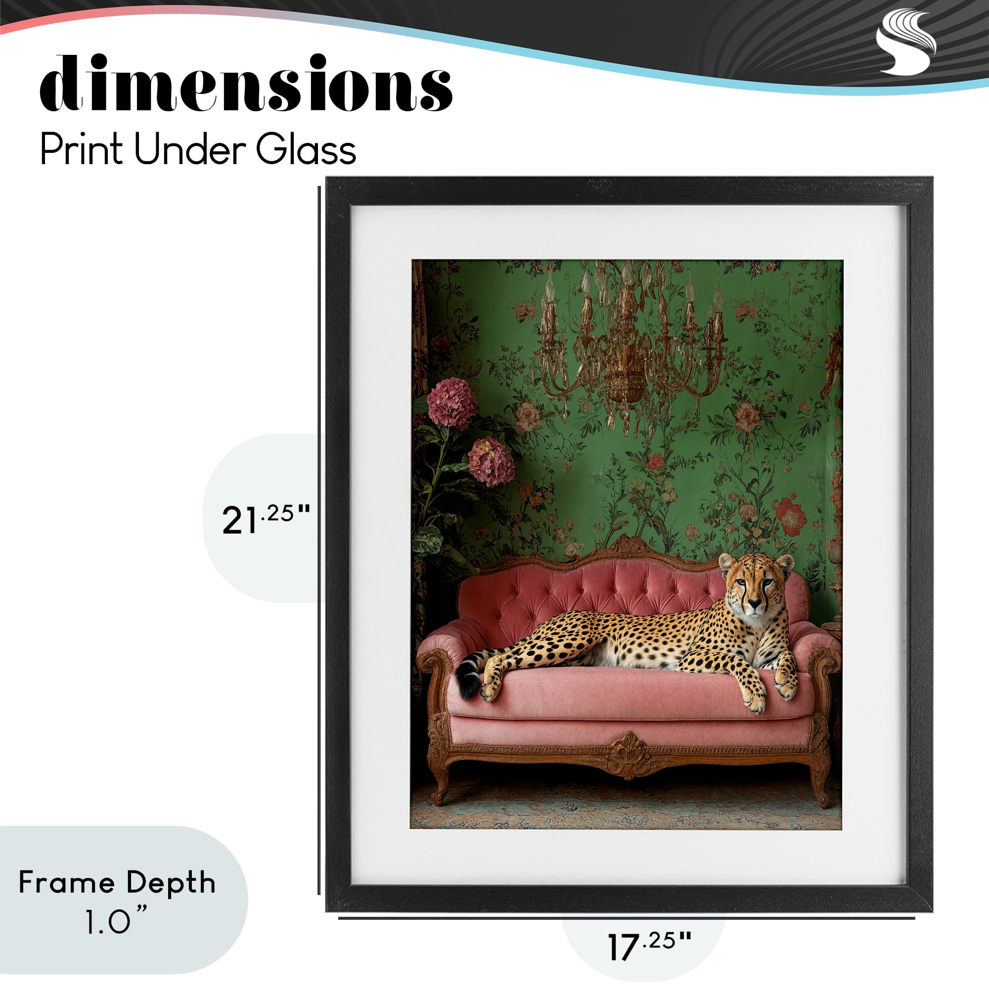 Stupell Industries Ornate Sophisticated Leopard Lounging Black Framed Print Under Glass, design by Scott Stulberg