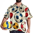 thumbnail image 4 of Football Men's Short Sleeve Poplin Shirt with Spread Collar Tops, Casual Printed Button Down, Summer Beach Shirt for Men - Unisex, Stylish Men's Shirts, 4 of 6