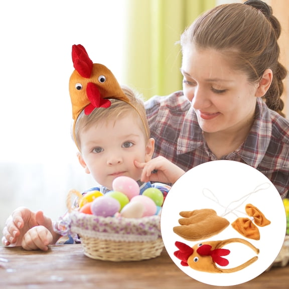 OUNONA Chocolate Chicken Cosplay Accessory with Bow Tie and Tail for Festive Events