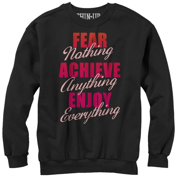 Women's CHIN UP Fear Nothing  Sweatshirt Black Small