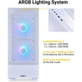 thumbnail image 3 of LIAN LI High Airflow Mid-Tower ATX PC Case with RGB Fans, Tempered Glass Side Panel, USB-C Port (LANCOOL 205 MESH C, White), 3 of 7
