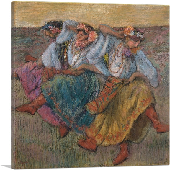 ARTCANVAS Russian Dancers 1899 Canvas Art Print by Edgar Degas - Size: 12" x 12" (1.50" Deep)