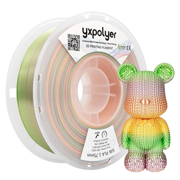 Filamento para impresora 3D YXPOLYER PLA Premium Silk, 1,75 mm, 1 kg