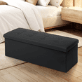 thumbnail image 4 of Magshion 43" Folding Ottoman with Storage, PU Leather Storage Ottoman Bench, Modern Storage Footstool for Living Room Bedroom Entryway, Black, 4 of 9