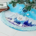 thumbnail image 5 of Light Blue Christmas Tree Skirt, Luxury Faux Fur with Snowflakes for Blue Christmas Ornaments Winter Wonderland Decorations 43IN B, 5 of 7