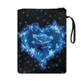 thumbnail image 2 of HELLHERO Book Protector Book Organzier Holder with Washable Polyester Fabric Book Cover Carrying Case for Mother Office Handle 11.42 x 8.66 Inch, Blue Rose Heart Butterflies, 2 of 8