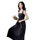 thumbnail image 5 of Vestido midi plisado sin mangas de color sólido de cintura alta vestido casual, negro, xl Eigraketly AP001458-11B, 5 of 7