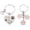 Pink, variant on Heart-Shaped Pet Memorial Keychain with Paw Print Cat Dog Claw Car Keyring Charm Pink -