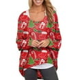 thumbnail image 5 of Cardigans pour Femmes Chandails de Noël Col Rond Chandails en Molleton pour Femmes Imprimé Élan Mignon Manches Longues Chemises d'Automne Cols Décontractés Chandail Tops en Liquidation, 5 of 5